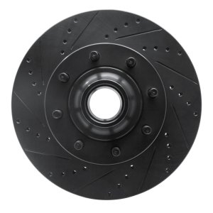 Ford E-350 Super Duty Brake Rotor (1) - Front Left - R1 Concepts - Drilled & Slotted - Black - `08-`25
